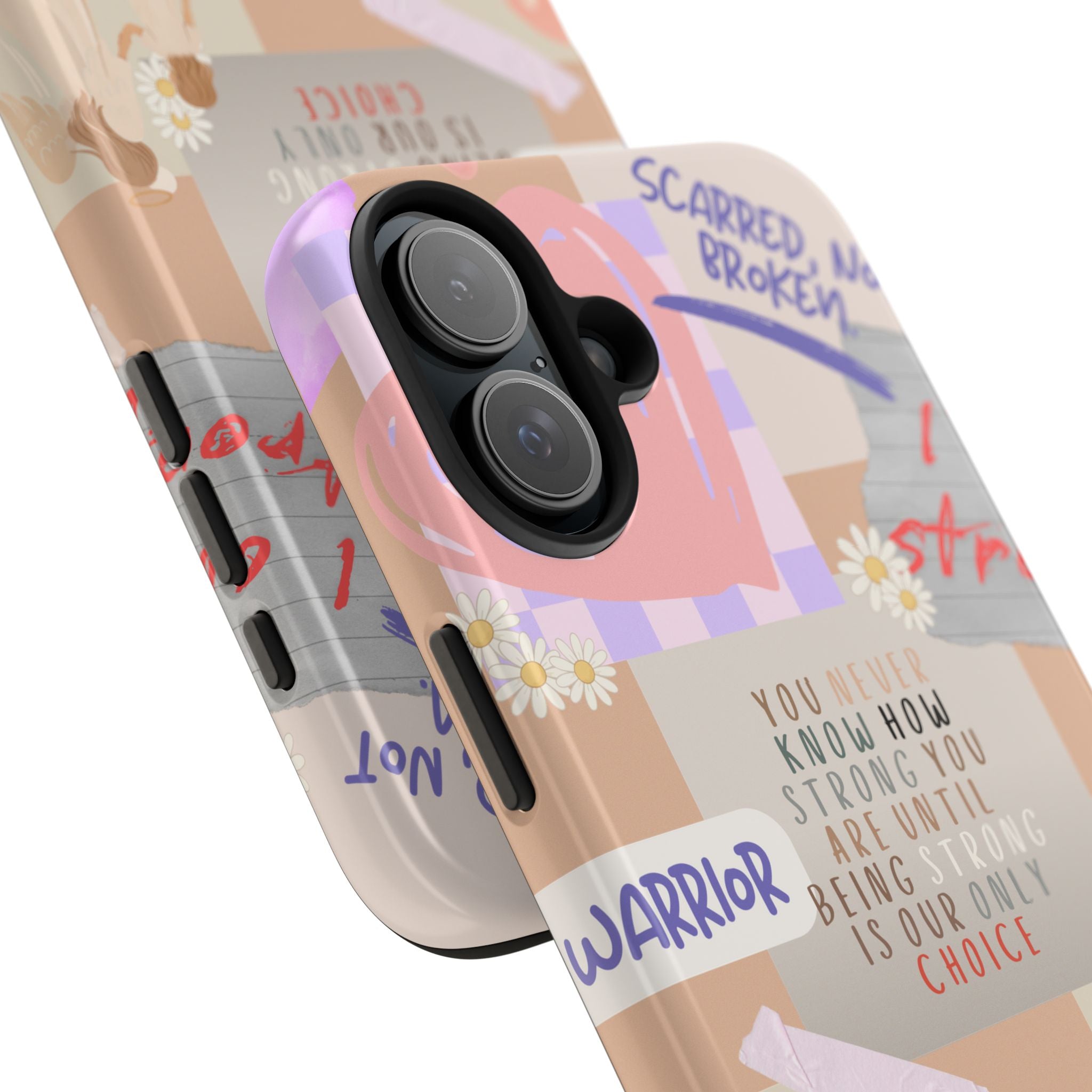 CHD Heart iPhone Case Pro Max Healing Collage Tough iPhone Case 17 16 15 14 13 12 11 mental health, encouragement, pastel stickers