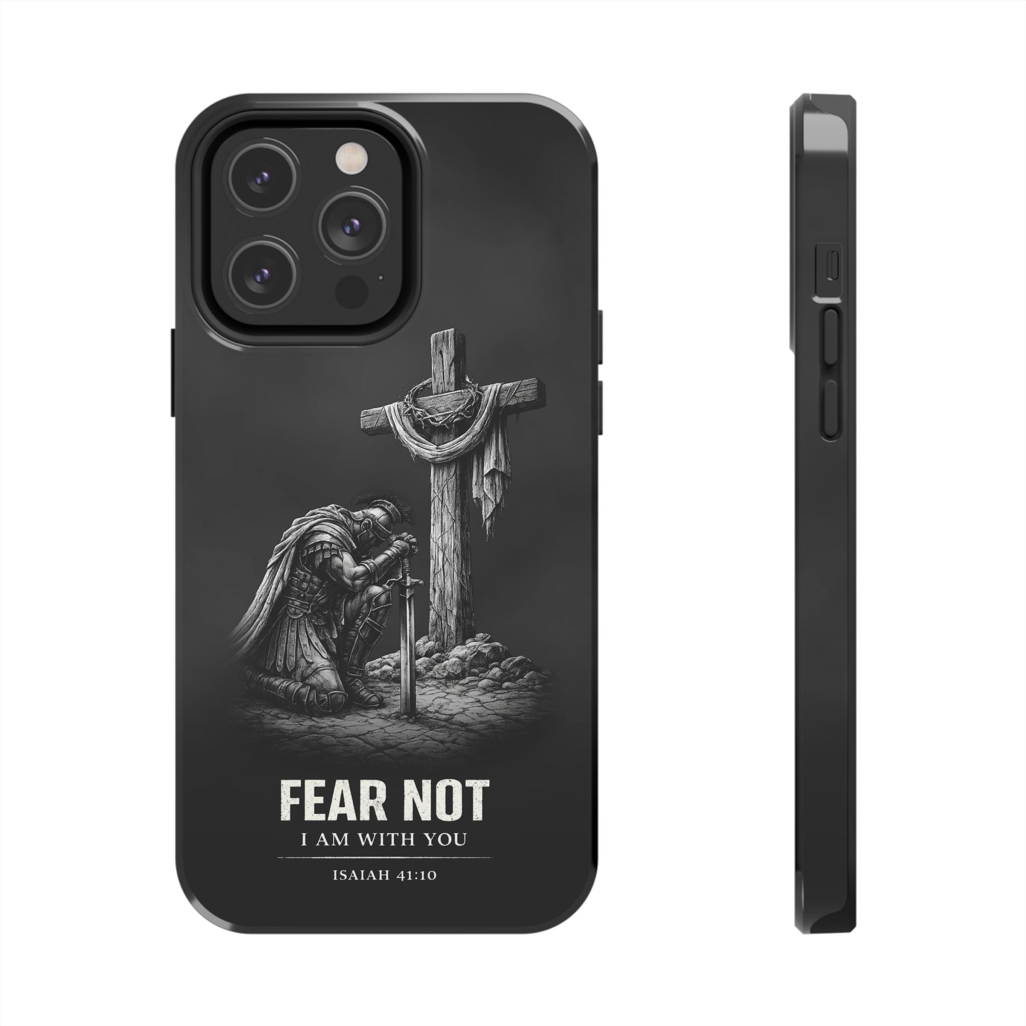 Warrior Faith iPhone 17 16 15 14 13 Case Isaiah 41:10 Scripture Case Christian Pro Max Case Strength Motivational Christian iPhone Case