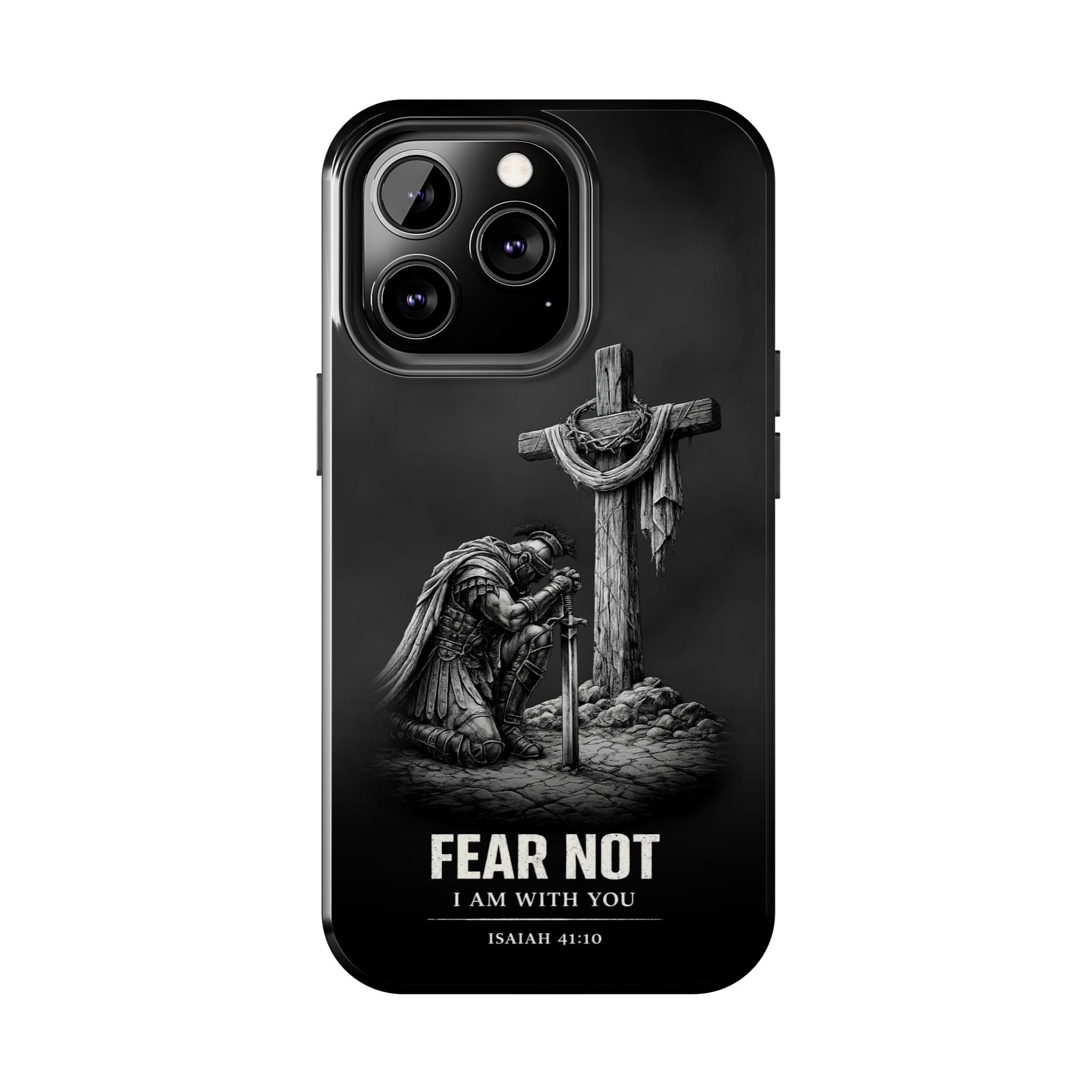 Warrior Faith iPhone 17 16 15 14 13 Case Isaiah 41:10 Scripture Case Christian Pro Max Case Strength Motivational Christian iPhone Case