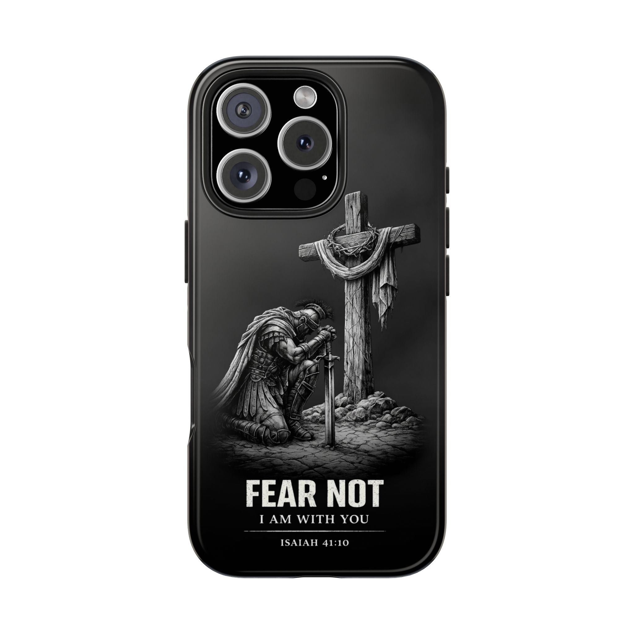 Warrior Faith iPhone 17 16 15 14 13 Case Isaiah 41:10 Scripture Case Christian Pro Max Case Strength Motivational Christian iPhone Case