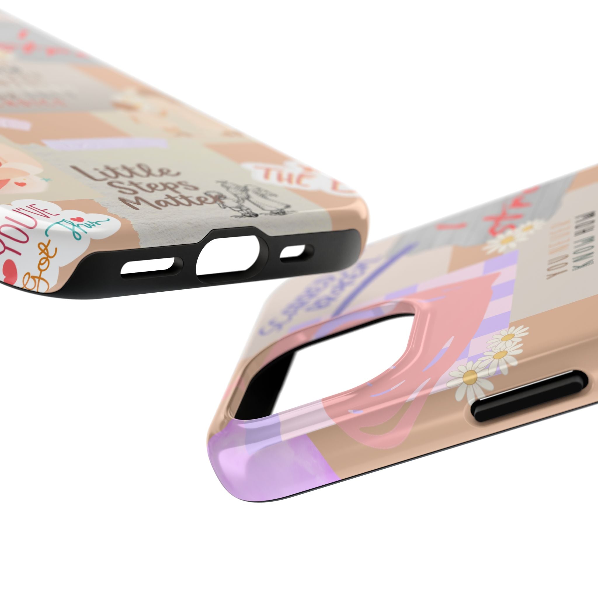 CHD Heart iPhone Case Pro Max Healing Collage Tough iPhone Case 17 16 15 14 13 12 11 mental health, encouragement, pastel stickers
