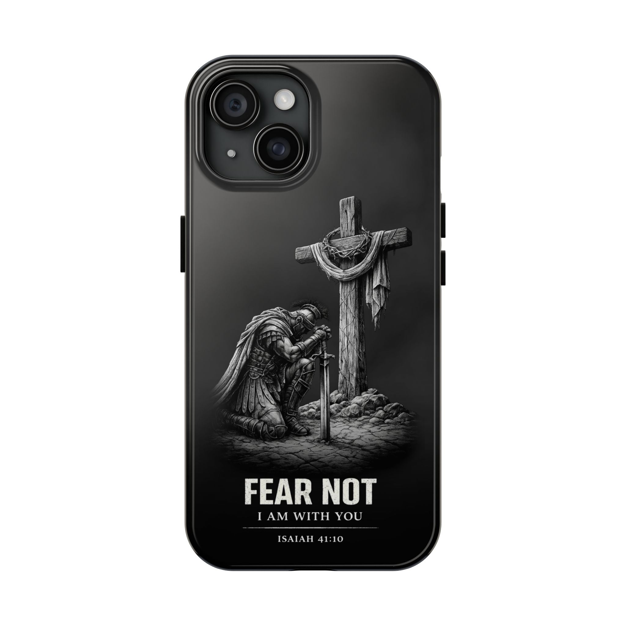 Warrior Faith iPhone 17 16 15 14 13 Case Isaiah 41:10 Scripture Case Christian Pro Max Case Strength Motivational Christian iPhone Case