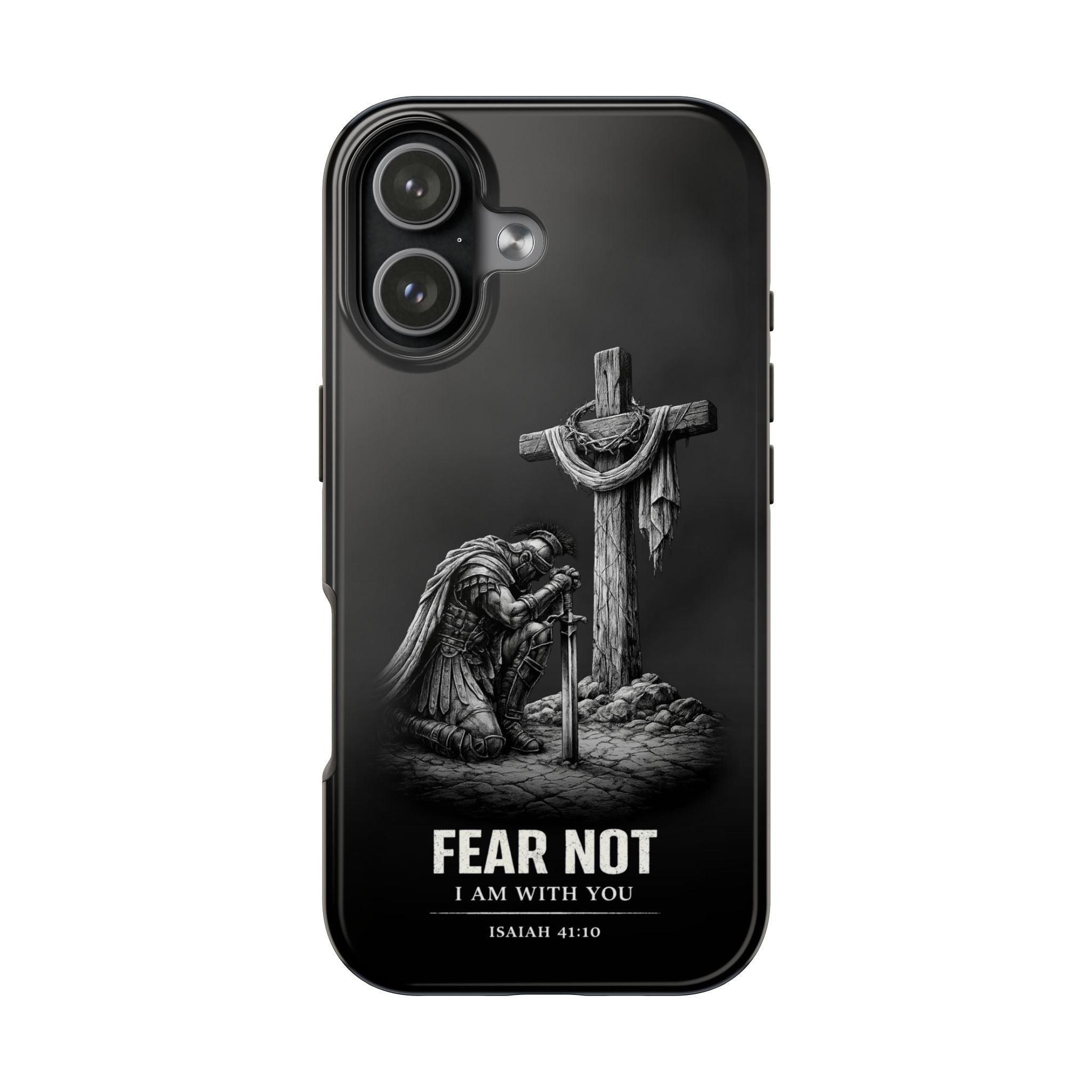 Warrior Faith iPhone 17 16 15 14 13 Case Isaiah 41:10 Scripture Case Christian Pro Max Case Strength Motivational Christian iPhone Case
