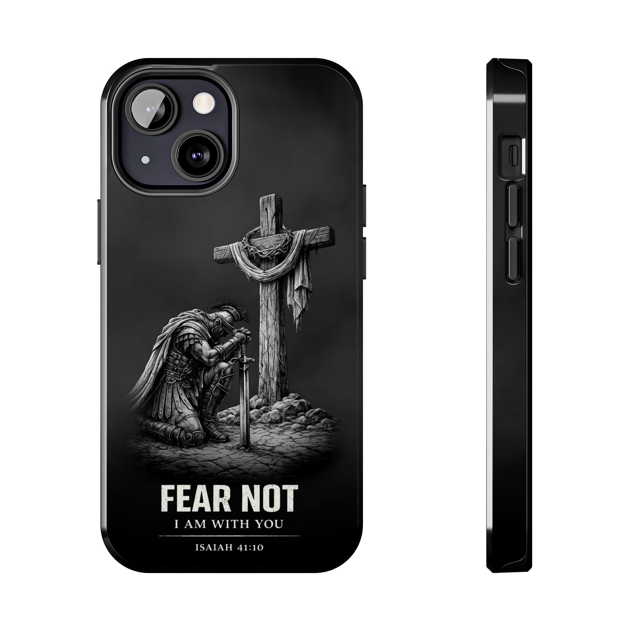 Warrior Faith iPhone 17 16 15 14 13 Case Isaiah 41:10 Scripture Case Christian Pro Max Case Strength Motivational Christian iPhone Case