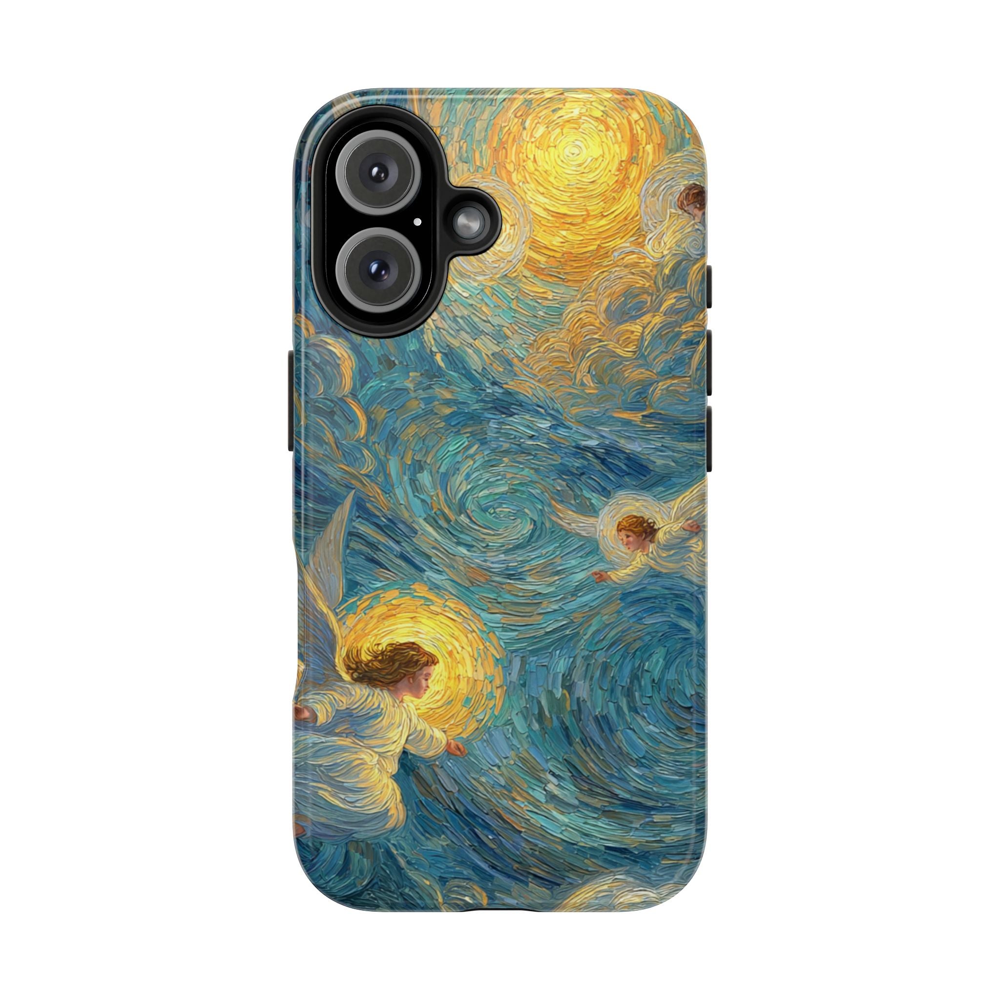 Van Gogh Inspired Angel Phone Case Celestial Heaven Aesthetic iPhone 17 16 15 Christian Angel Artwork Samsung Case Spiritual Phone Case