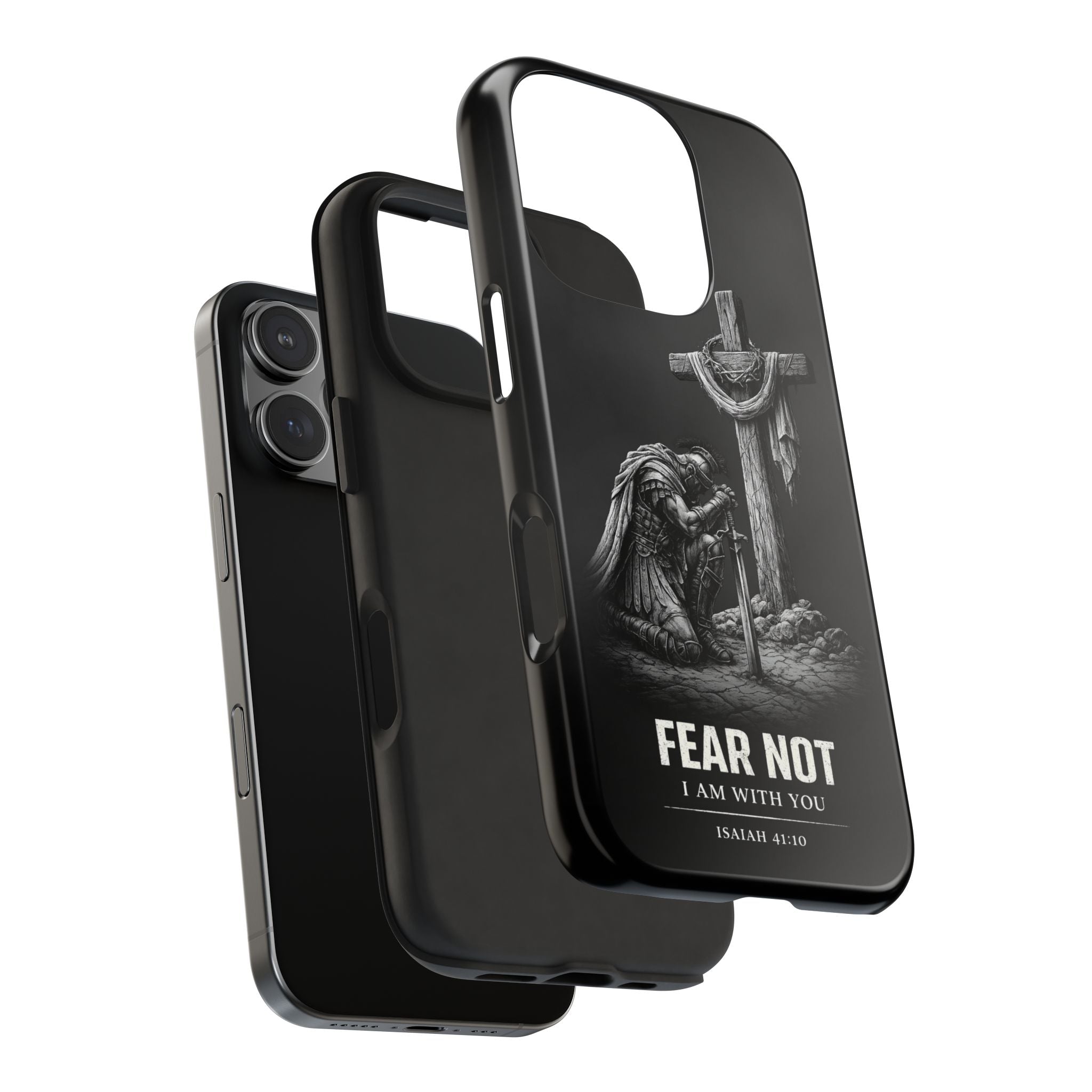 Warrior Faith iPhone 17 16 15 14 13 Case Isaiah 41:10 Scripture Case Christian Pro Max Case Strength Motivational Christian iPhone Case