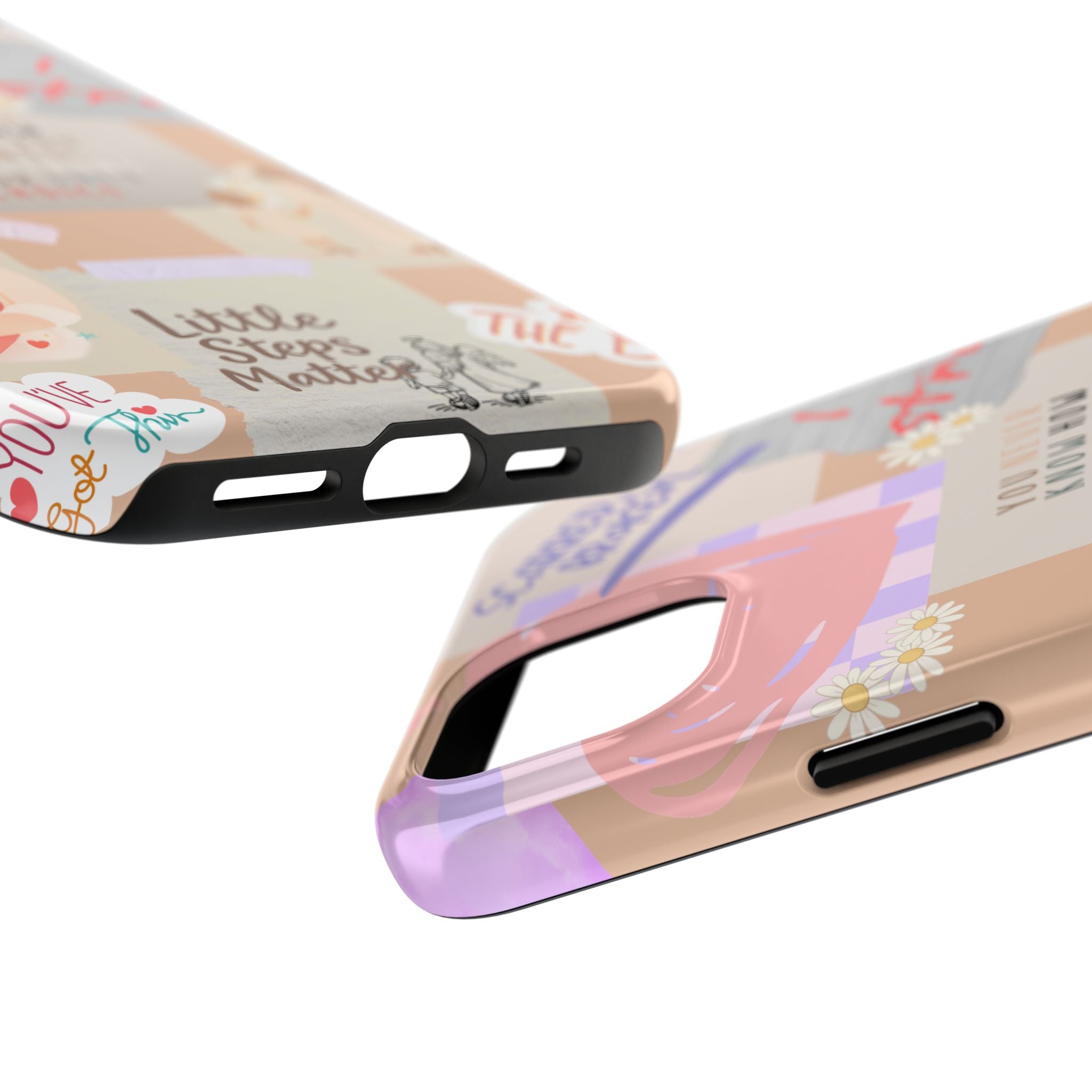 CHD Heart iPhone Case Pro Max Healing Collage Tough iPhone Case 17 16 15 14 13 12 11 mental health, encouragement, pastel stickers