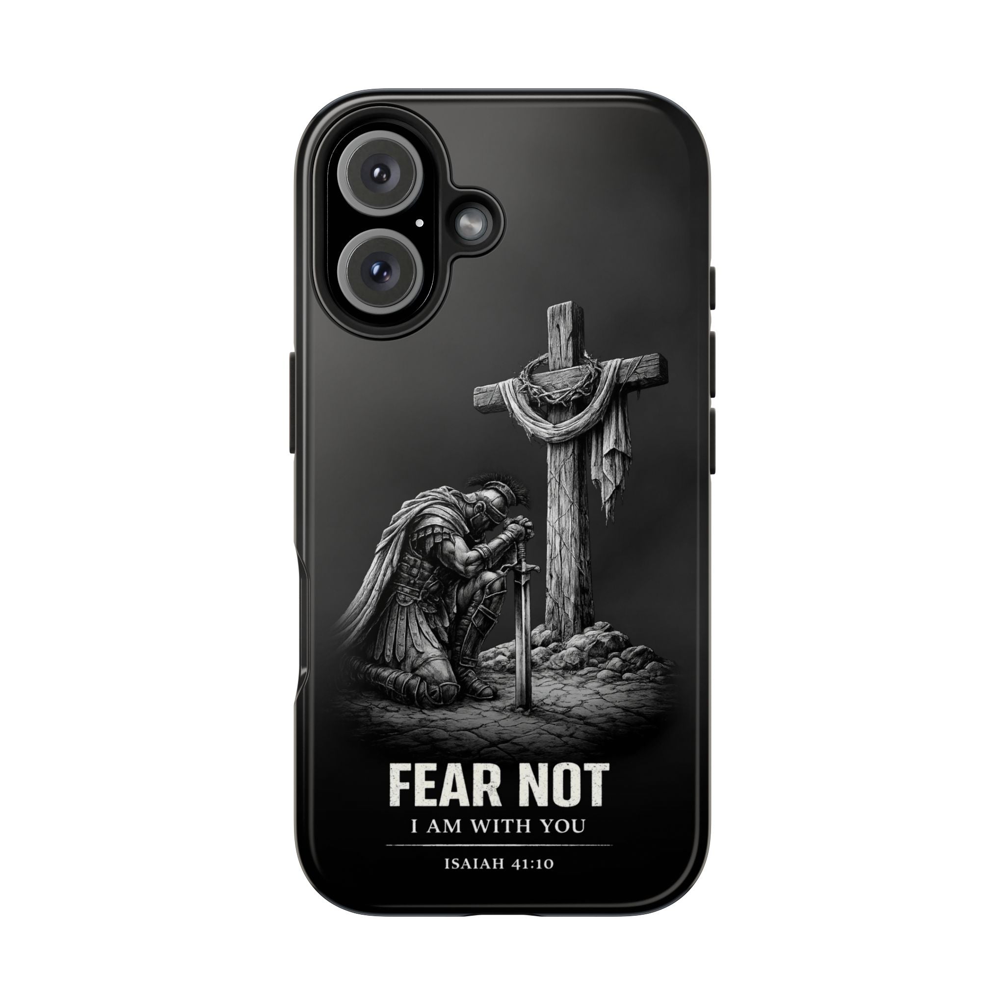 Warrior Faith iPhone 17 16 15 14 13 Case Isaiah 41:10 Scripture Case Christian Pro Max Case Strength Motivational Christian iPhone Case