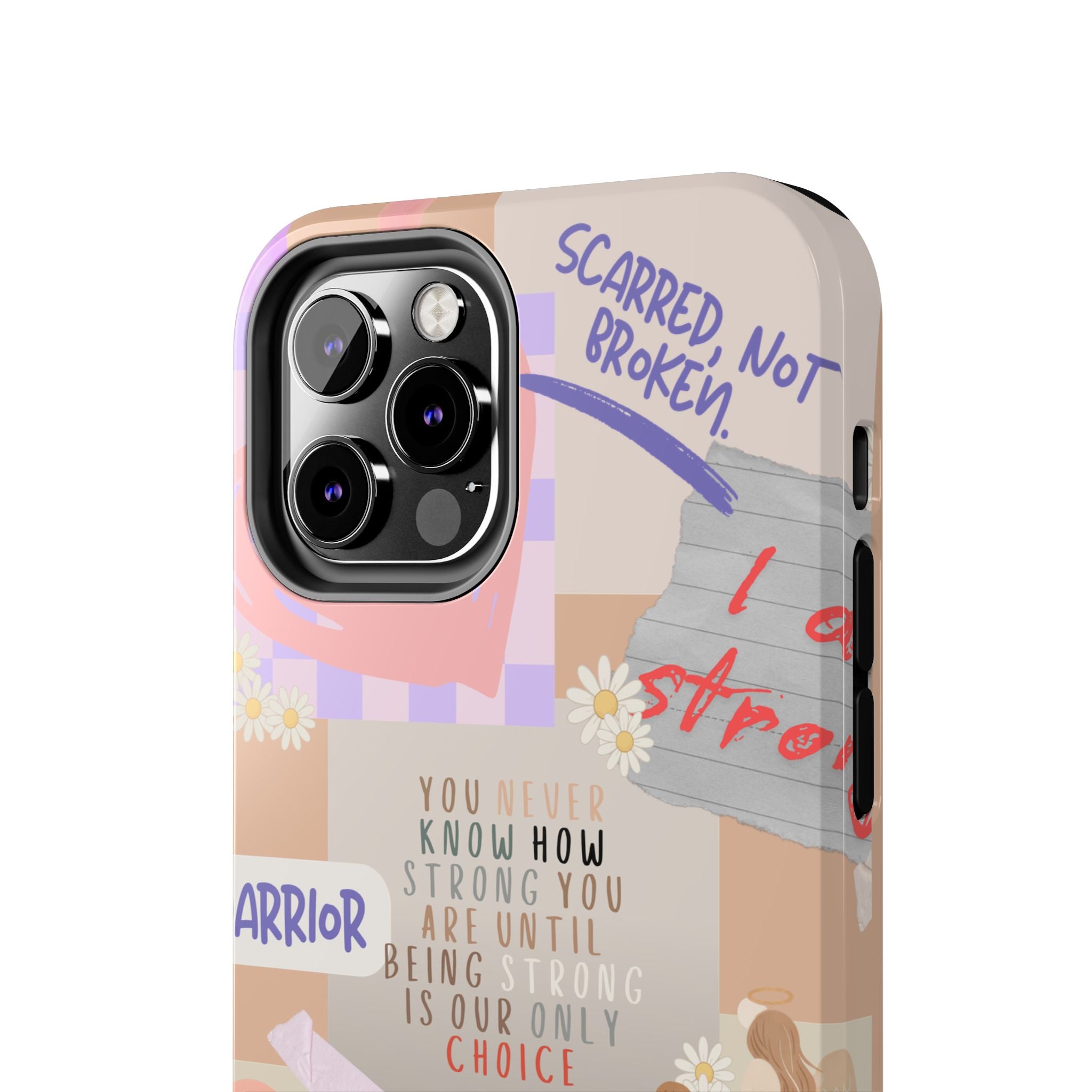 CHD Heart iPhone Case Pro Max Healing Collage Tough iPhone Case 17 16 15 14 13 12 11 mental health, encouragement, pastel stickers