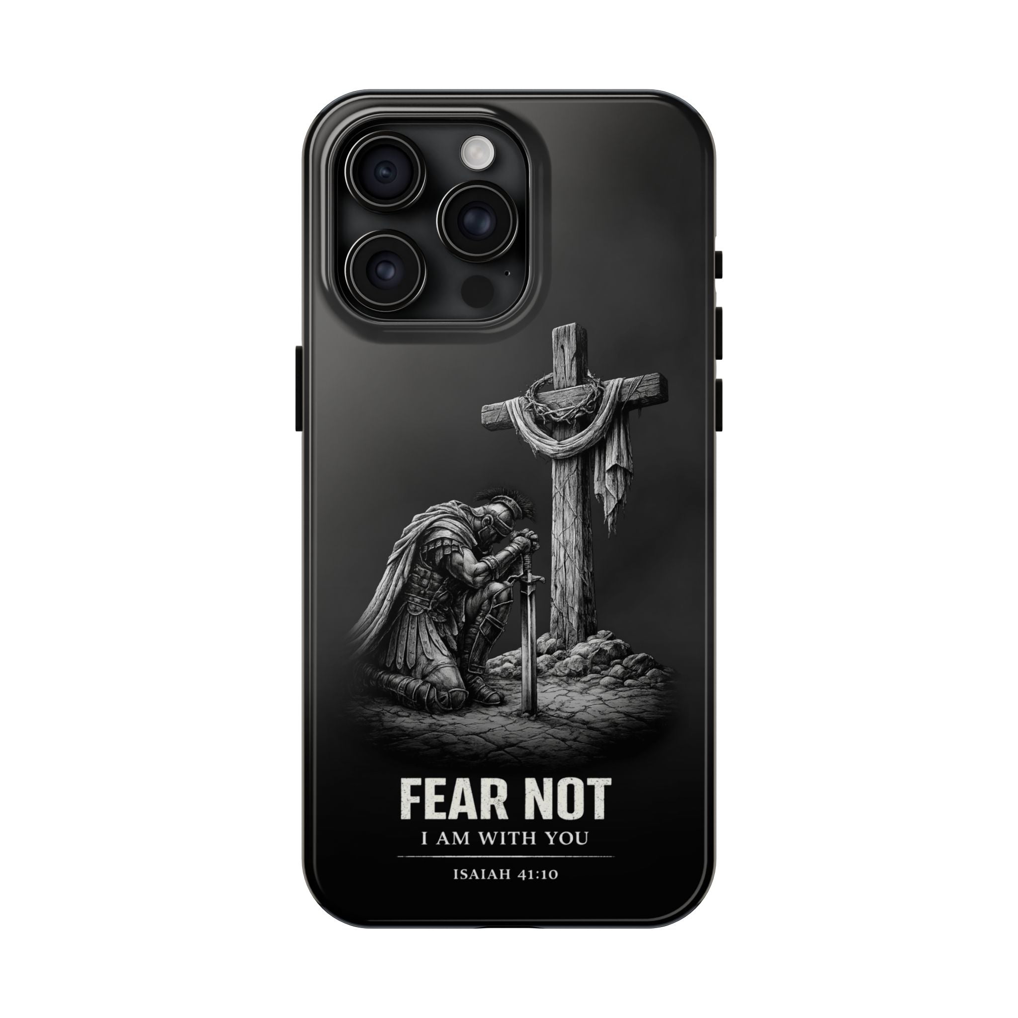 Warrior Faith iPhone 17 16 15 14 13 Case Isaiah 41:10 Scripture Case Christian Pro Max Case Strength Motivational Christian iPhone Case