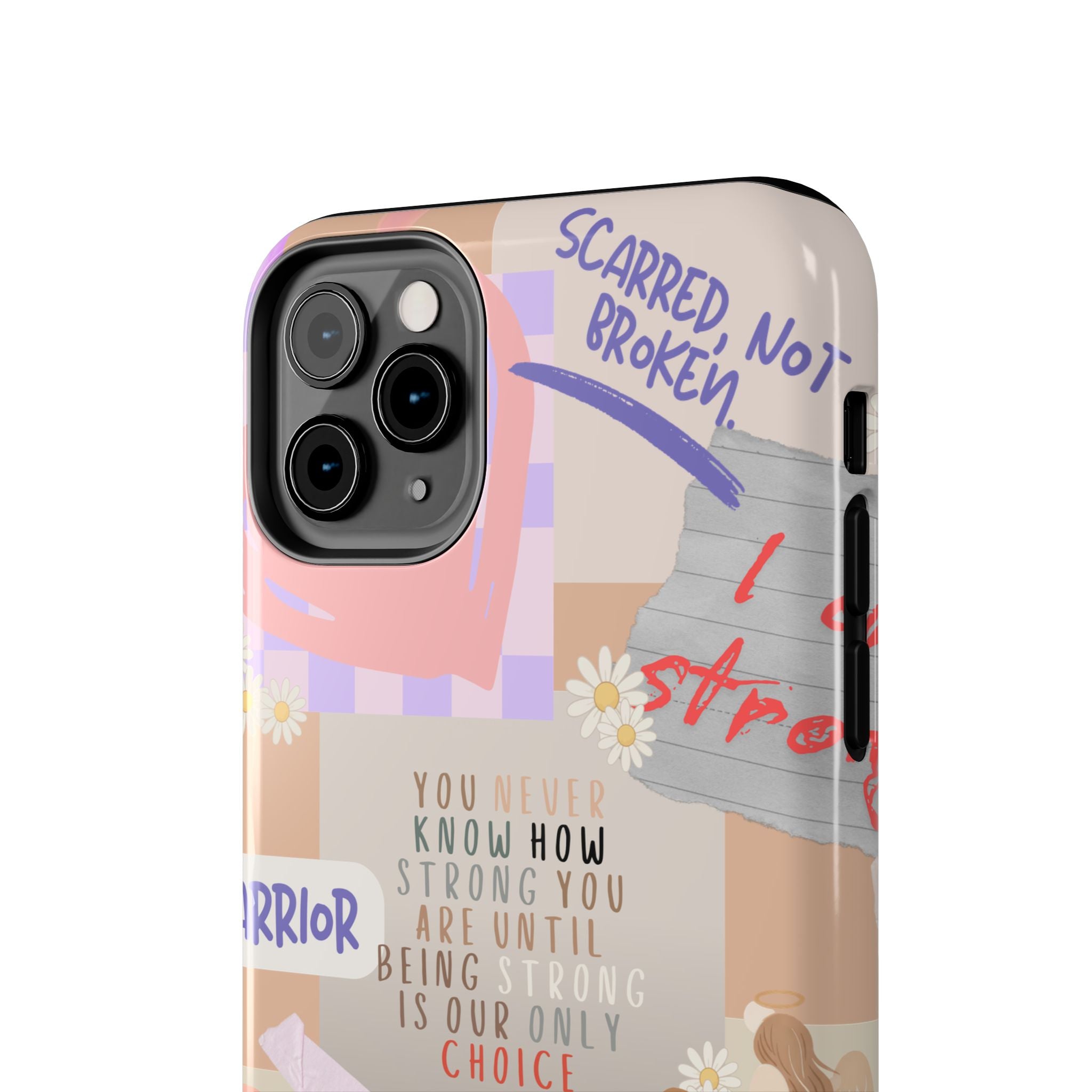 CHD Heart iPhone Case Pro Max Healing Collage Tough iPhone Case 17 16 15 14 13 12 11 mental health, encouragement, pastel stickers