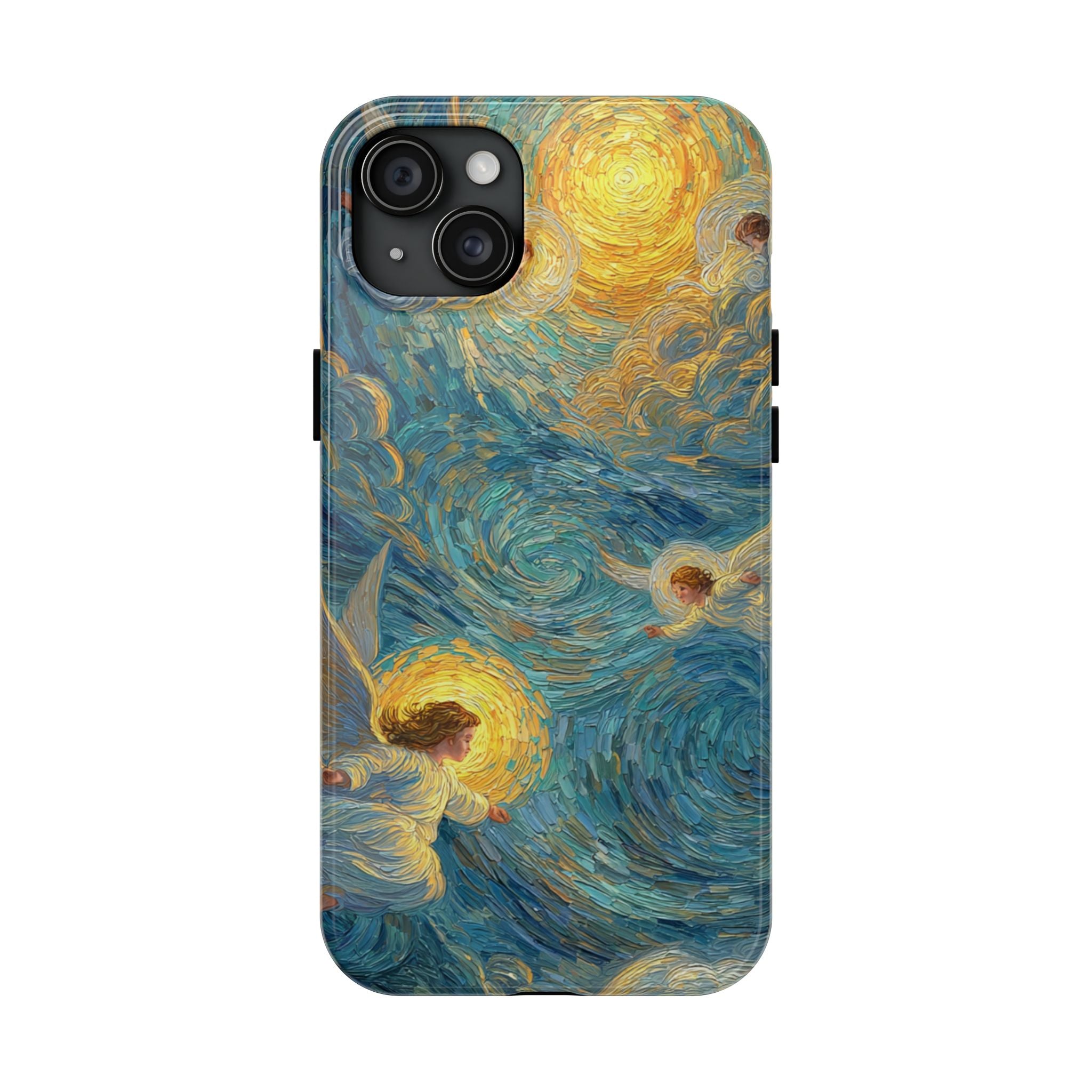 Van Gogh Inspired Angel Phone Case Celestial Heaven Aesthetic iPhone 17 16 15 Christian Angel Artwork Samsung Case Spiritual Phone Case