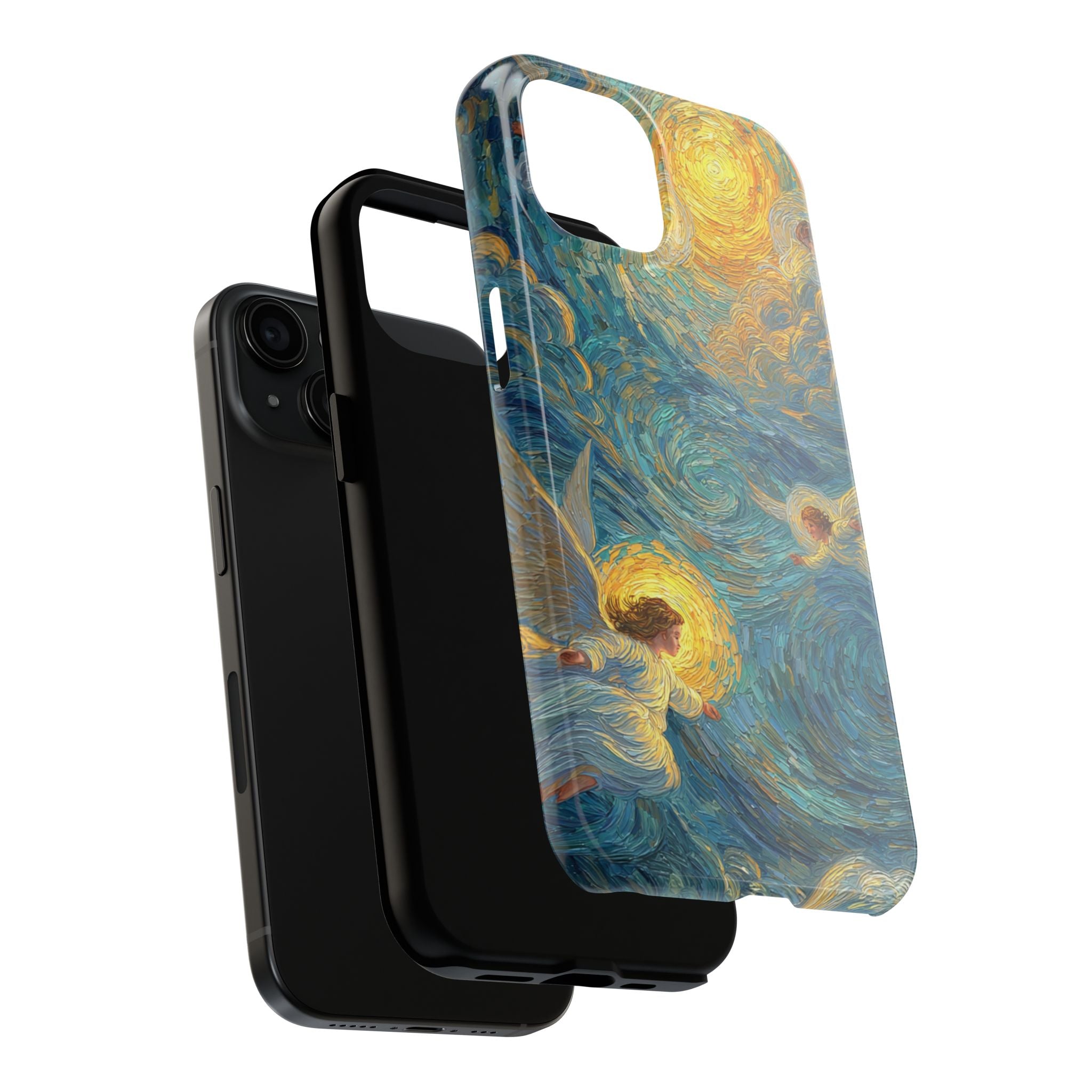 Van Gogh Inspired Angel Phone Case Celestial Heaven Aesthetic iPhone 17 16 15 Christian Angel Artwork Samsung Case Spiritual Phone Case