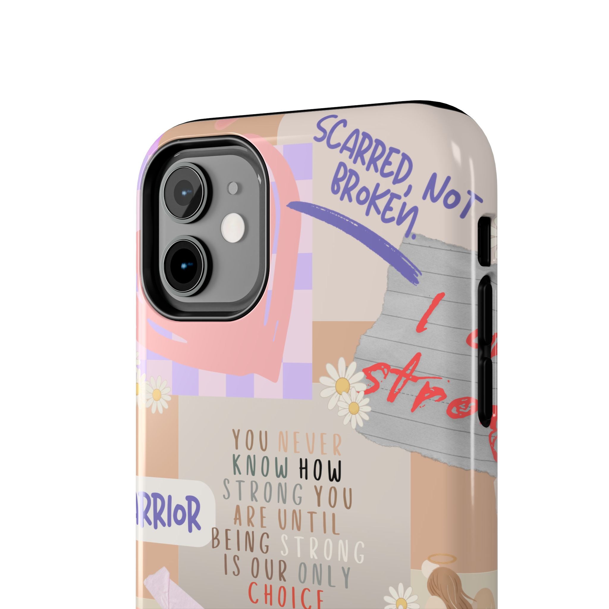 CHD Heart iPhone Case Pro Max Healing Collage Tough iPhone Case 17 16 15 14 13 12 11 mental health, encouragement, pastel stickers