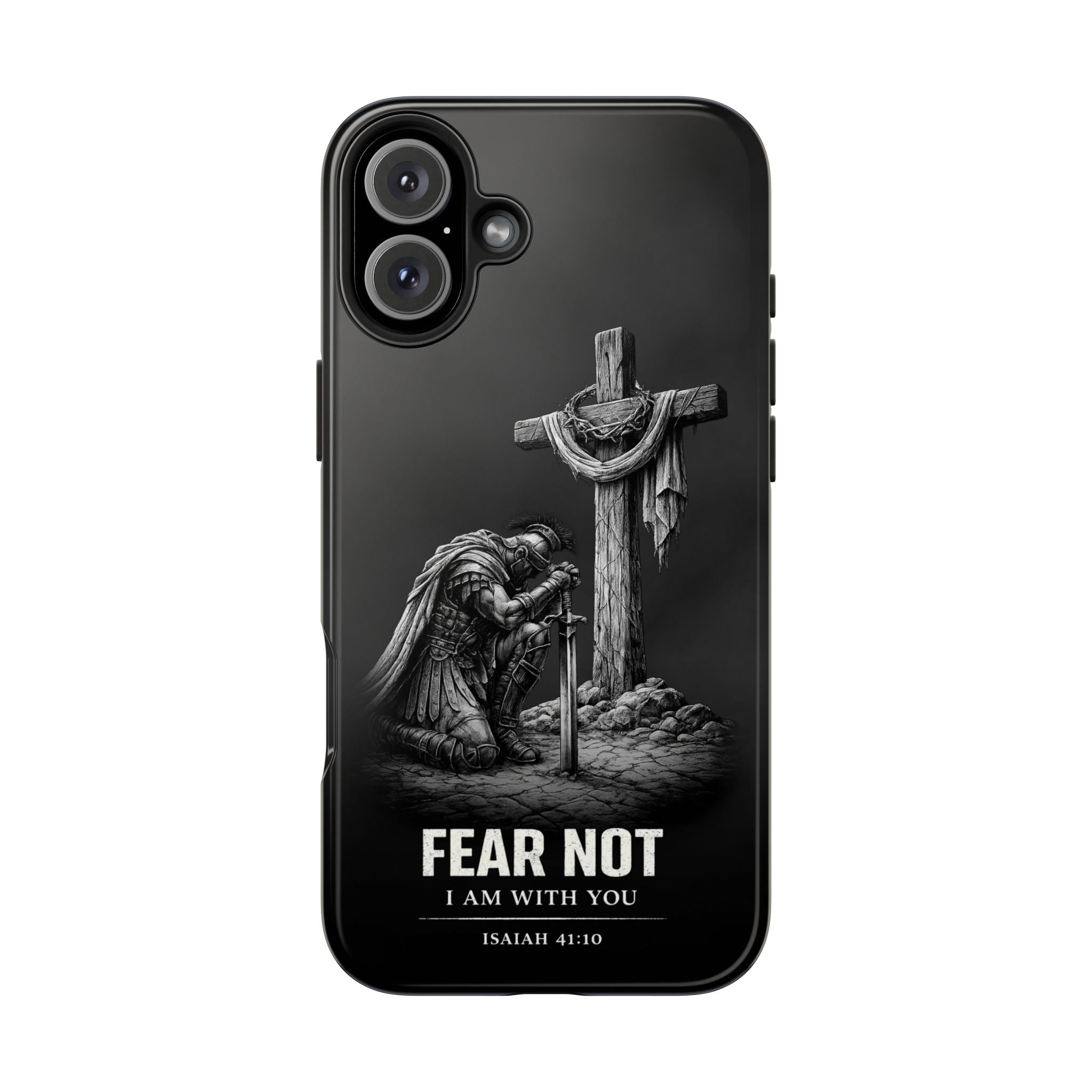Warrior Faith iPhone 17 16 15 14 13 Case Isaiah 41:10 Scripture Case Christian Pro Max Case Strength Motivational Christian iPhone Case